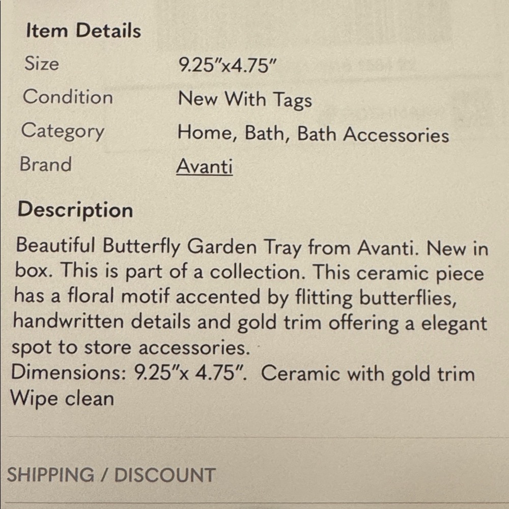 NWT Avanti Butterfly Garden Jar with Avanti Butterfly Garden Tray - Picture 12 of 13